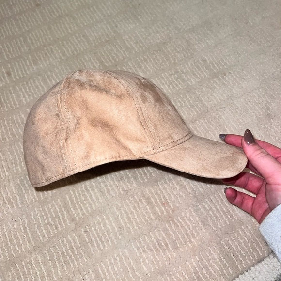 Suede Beige Baseball Hat - Picture 2 of 4